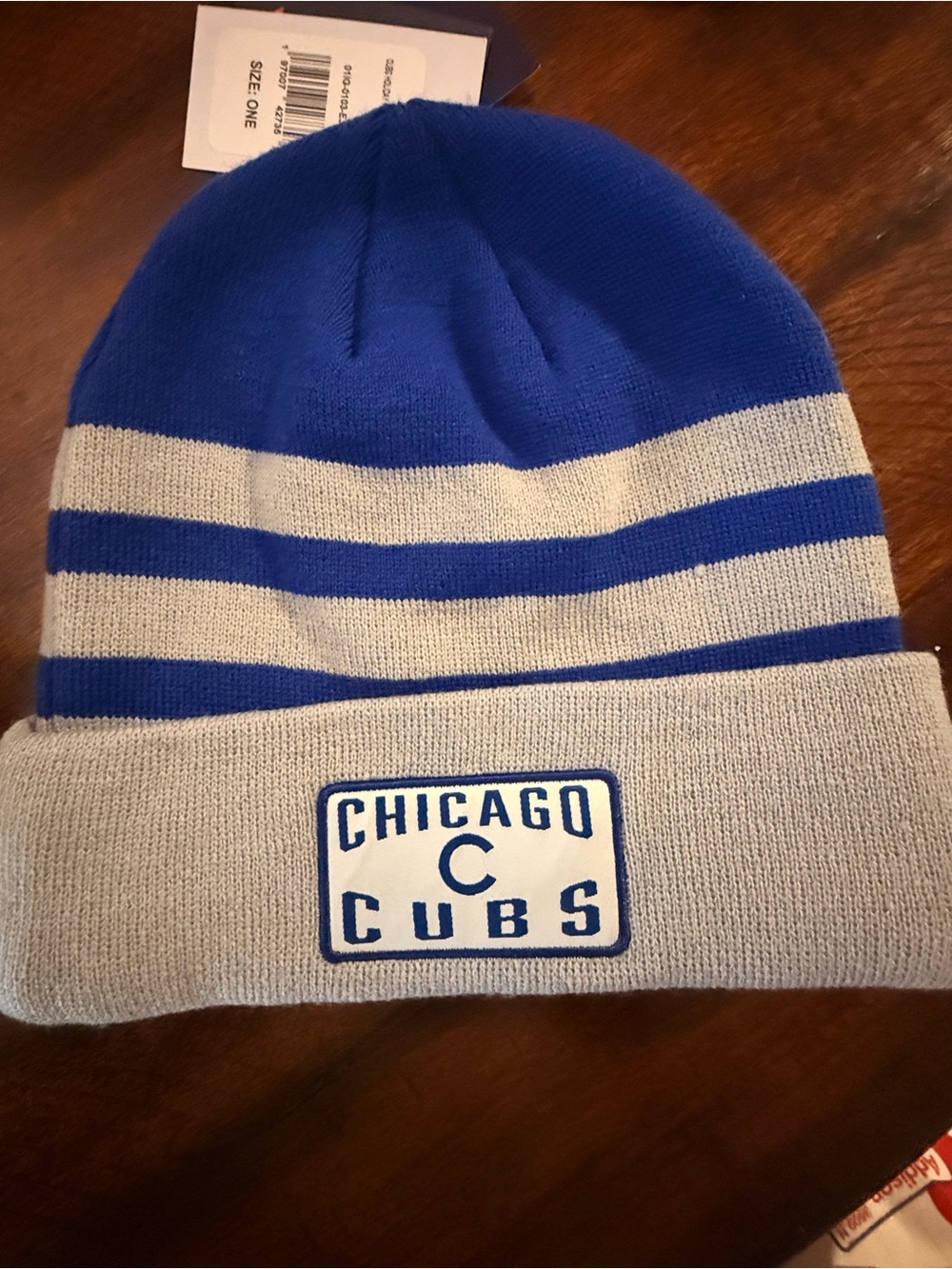 Kids Blue & Gray Knit Beanie